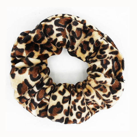 Velvet Leopard Scrunchie