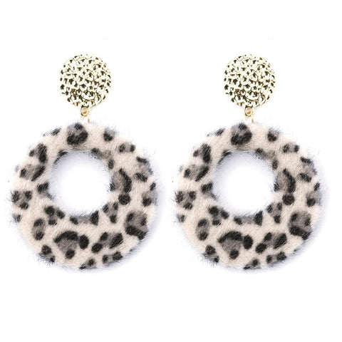 Bella Leopard Furry Earrings