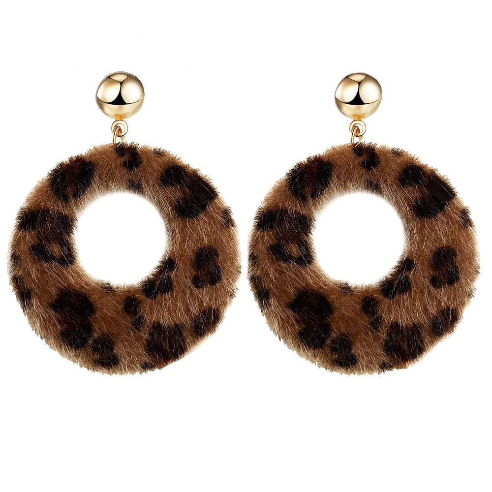 Eden Leopard Furry Earrings