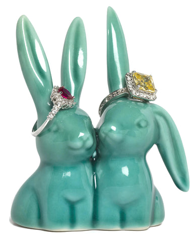 Teal Bunny Rabbit Ring Holder