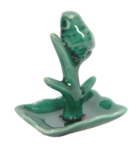 Teal Owl Ring Holder with Tree Display Dish