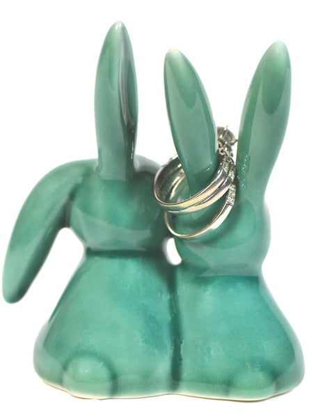 Teal Bunny Rabbit Ring Holder