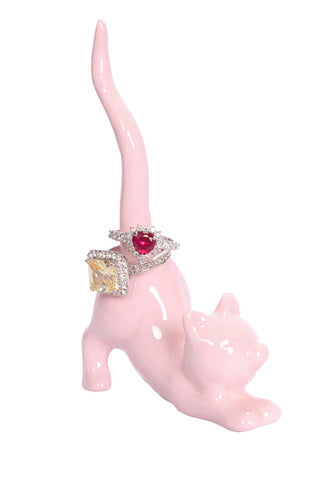 Pink Cat Ring Holder