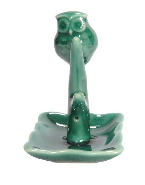 Teal Owl Ring Holder with Tree Display Dish