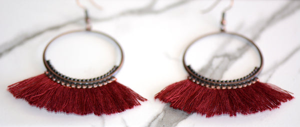 Navi Tassel Hoop Earrings