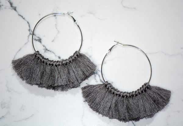 Brea Large Tassel Hoop Earrings