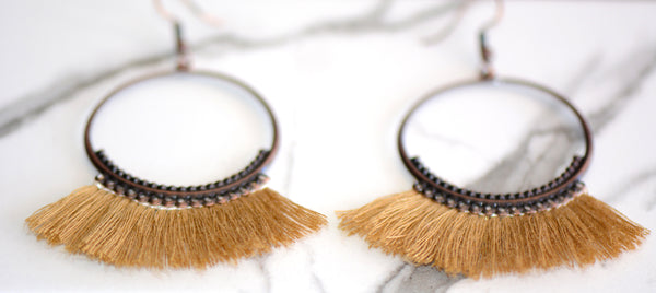 Navi Tassel Hoop Earrings